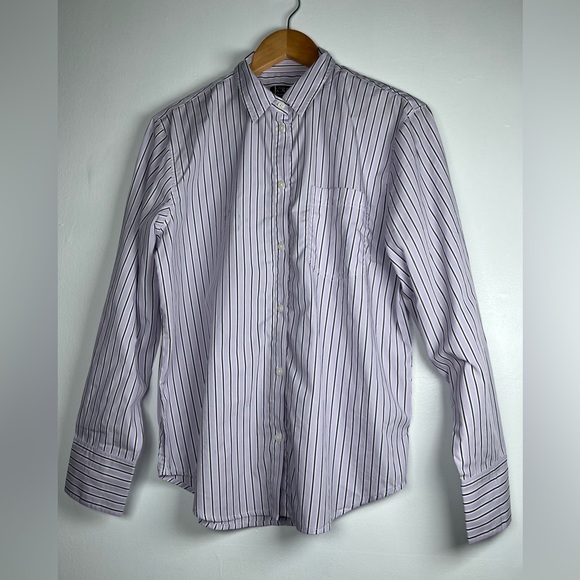 J. CREW Size 10 Lilac Garçon classic shirt in striped cotton poplin - Picture 4 of 13